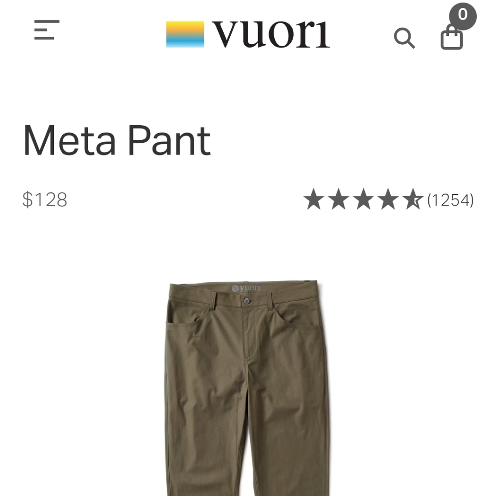 Hemmed Vuori Meta Pant